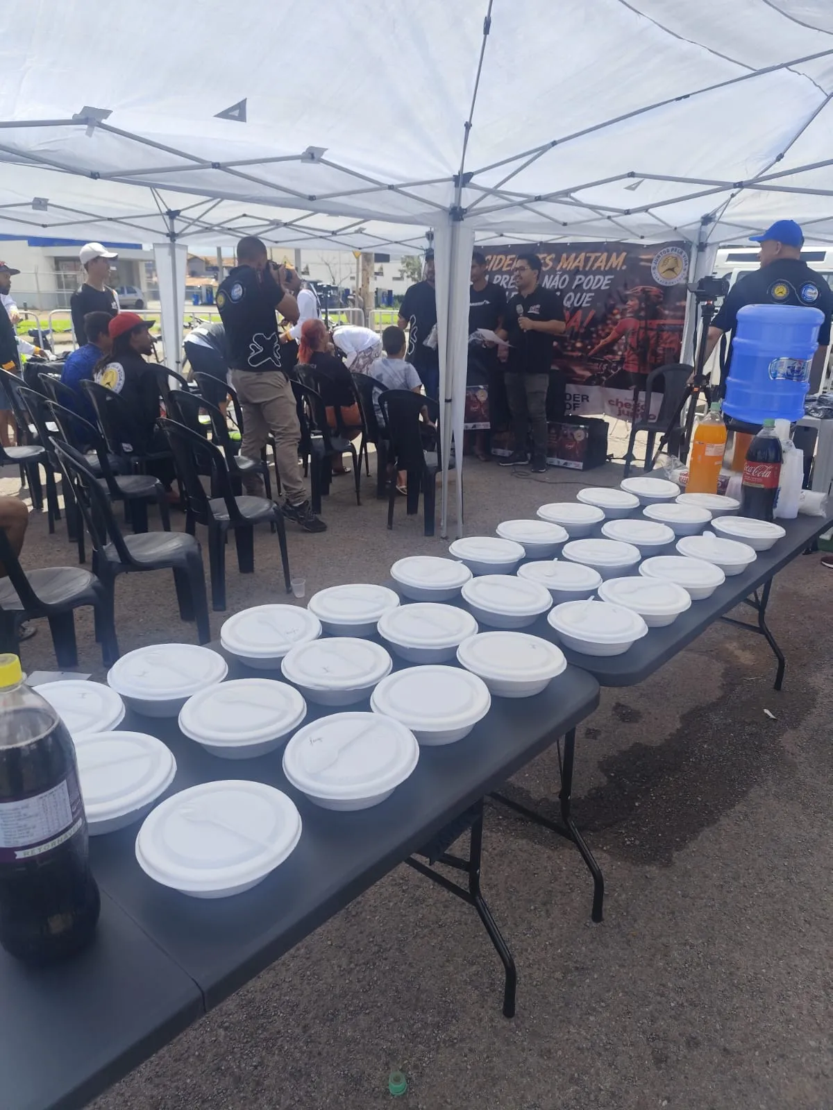 Treinamento da primeira turma de bike entregadores promovido pela ATAM e pelo Detran no Recanto das Emas